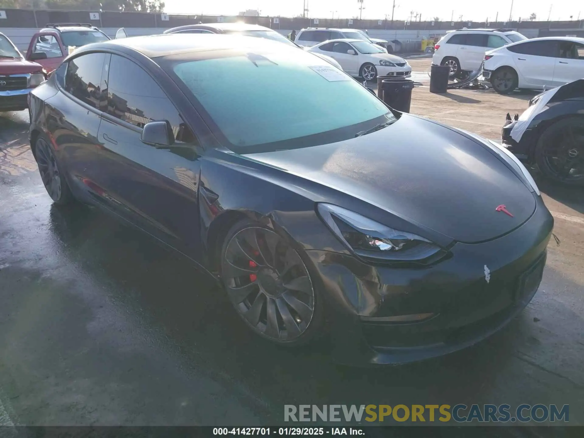 6 fotografías del automóvil dañado 5YJ3E1EC7NF137744 TESLA MODEL 3 2022