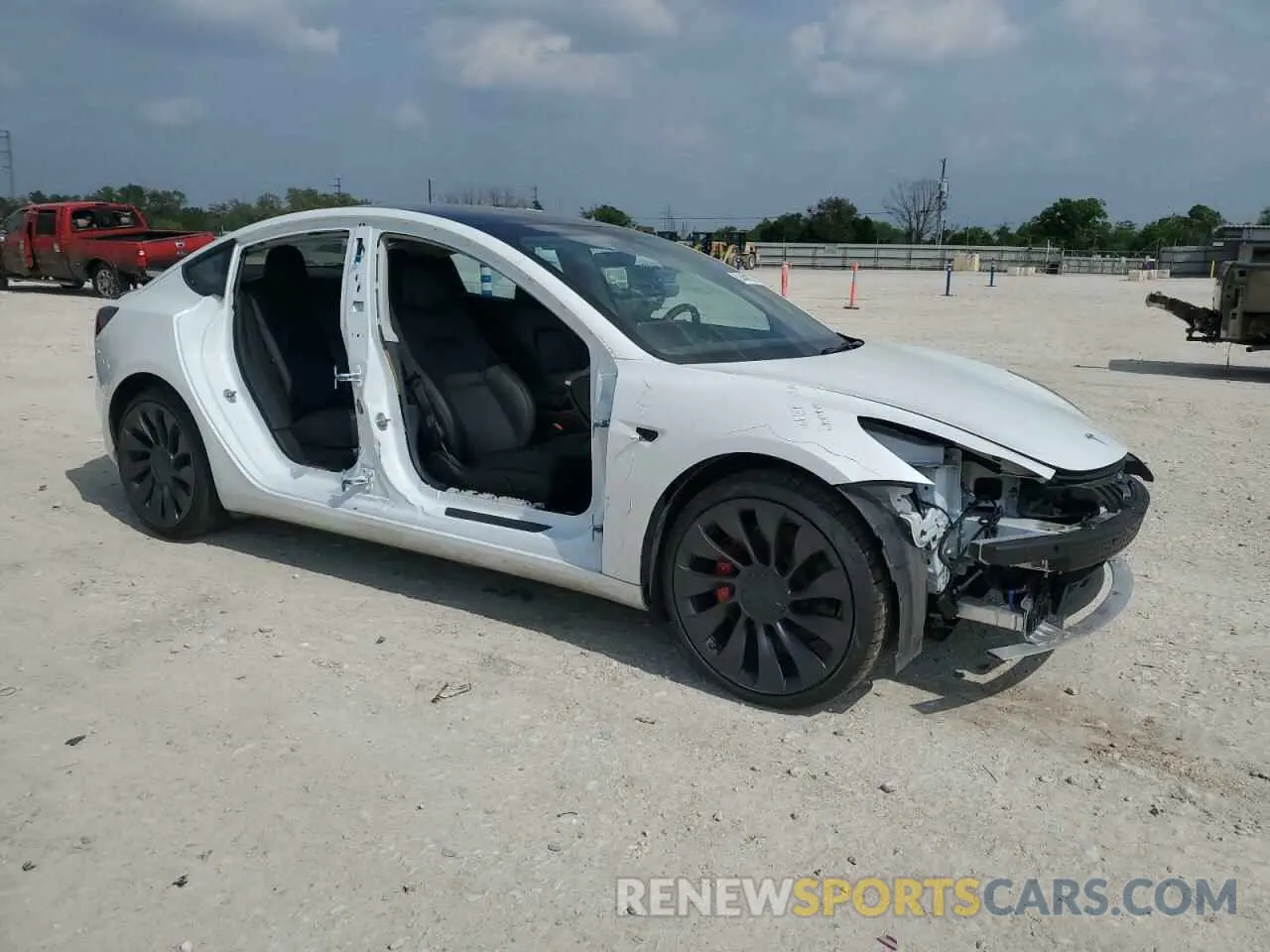 4 fotografías del automóvil dañado 5YJ3E1EC7NF138313 TESLA MODEL 3 2022