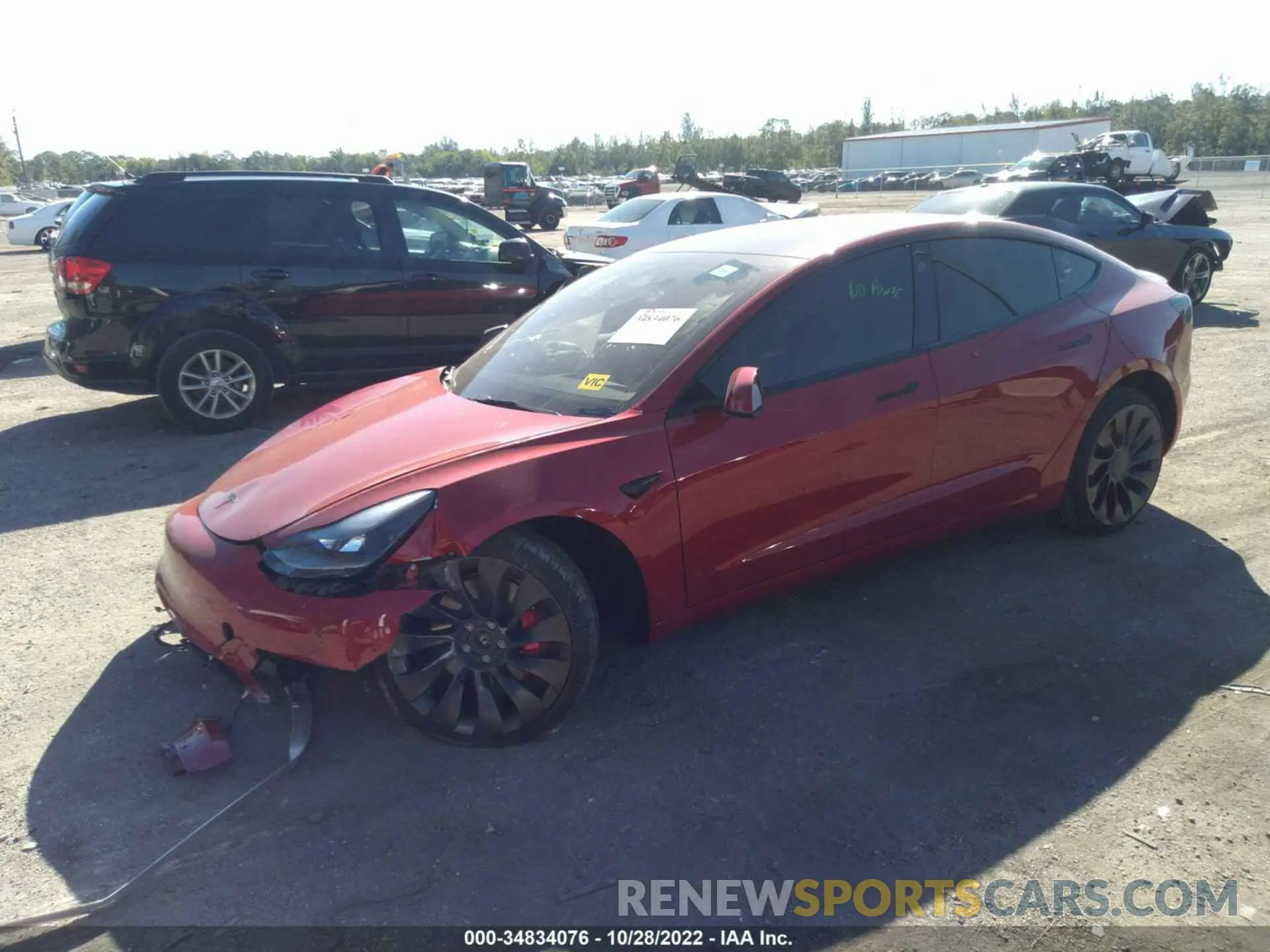 2 fotografías del automóvil dañado 5YJ3E1EC7NF268026 TESLA MODEL 3 2022