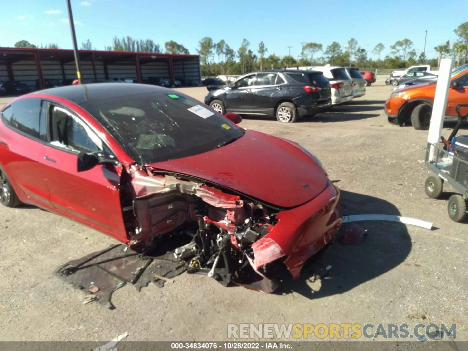 6 fotografías del automóvil dañado 5YJ3E1EC7NF268026 TESLA MODEL 3 2022