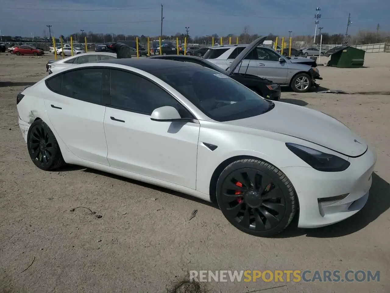 4 fotografías del automóvil dañado 5YJ3E1EC7NF294321 TESLA MODEL 3 2022