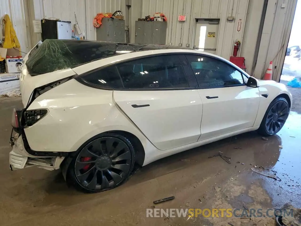 3 fotografías del automóvil dañado 5YJ3E1EC8NF200530 TESLA MODEL 3 2022