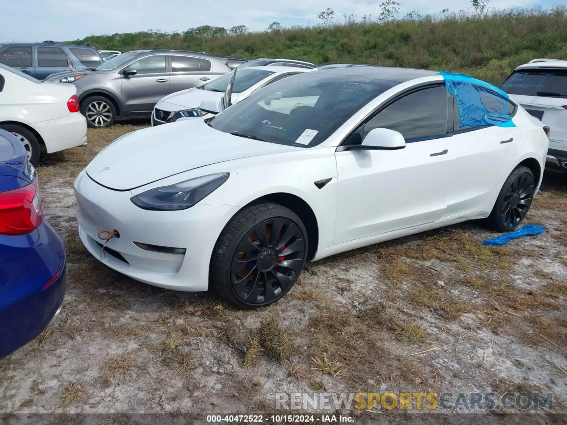 2 fotografías del automóvil dañado 5YJ3E1EC8NF347477 TESLA MODEL 3 2022