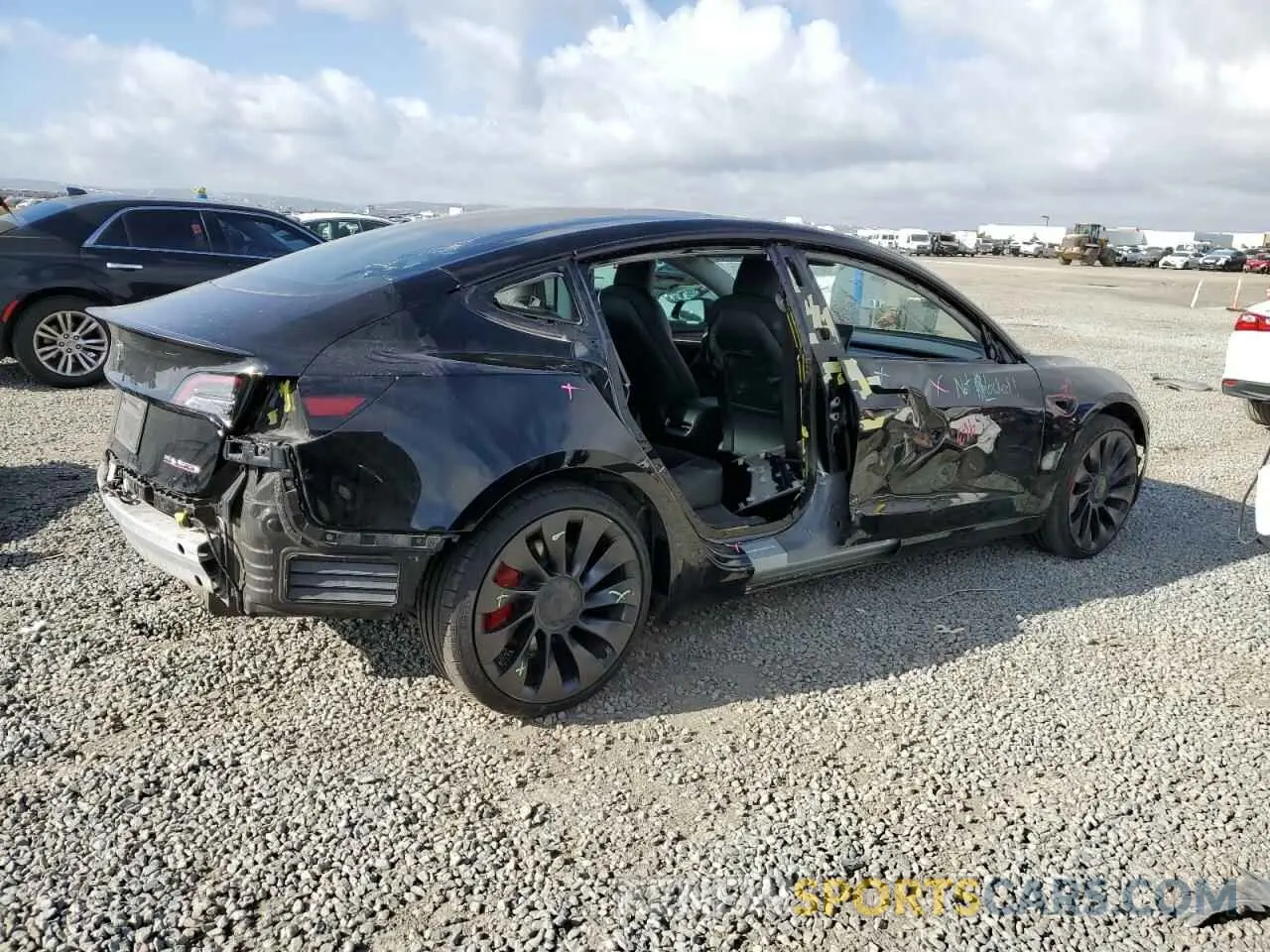 3 fotografías del automóvil dañado 5YJ3E1EC9NF130911 TESLA MODEL 3 2022