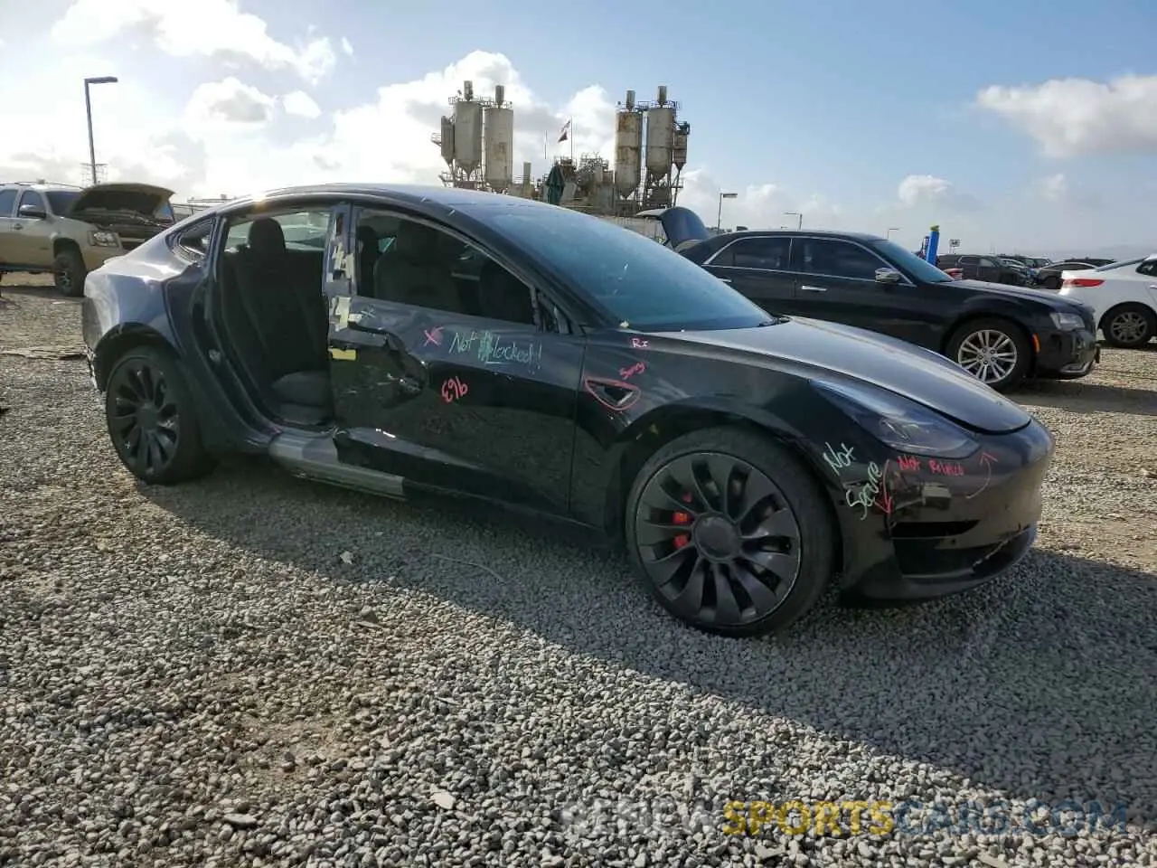 4 fotografías del automóvil dañado 5YJ3E1EC9NF130911 TESLA MODEL 3 2022
