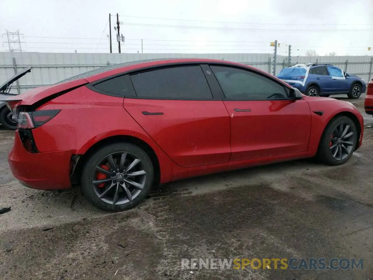 3 fotografías del automóvil dañado 5YJ3E1EC9NF236839 TESLA MODEL 3 2022
