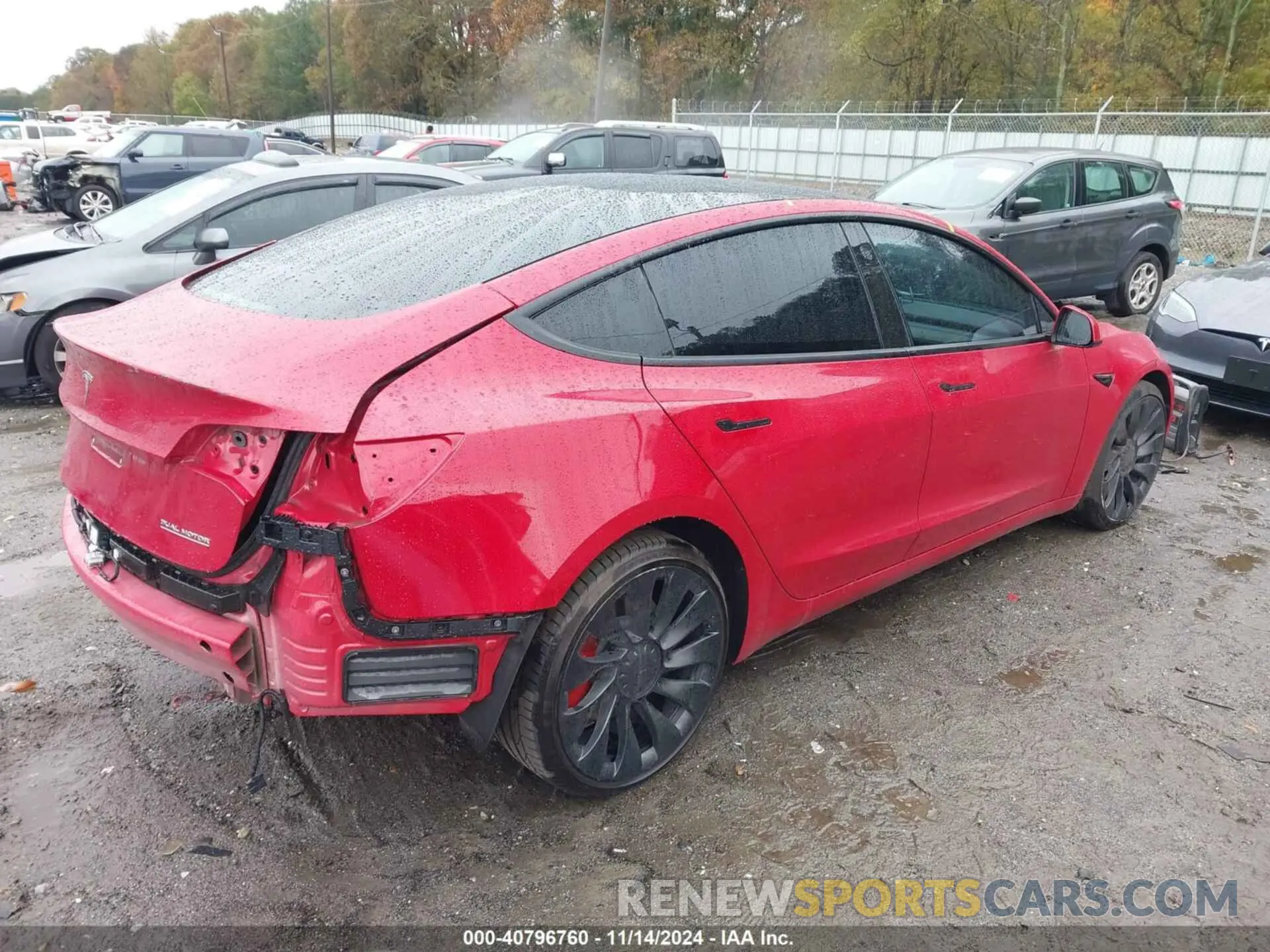 4 fotografías del automóvil dañado 5YJ3E1EC9NF316979 TESLA MODEL 3 2022