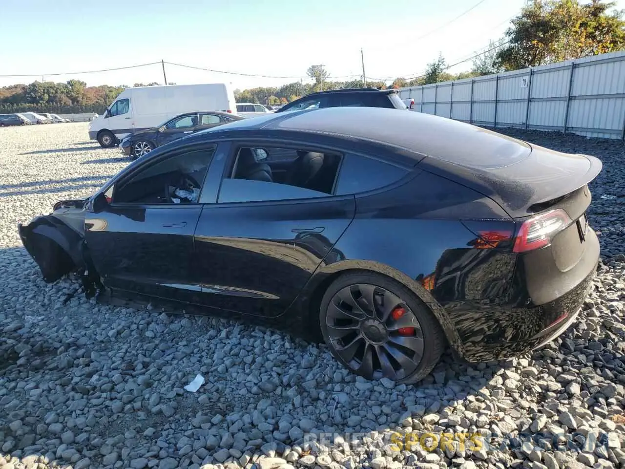 2 fotografías del automóvil dañado 5YJ3E1ECXNF103264 TESLA MODEL 3 2022