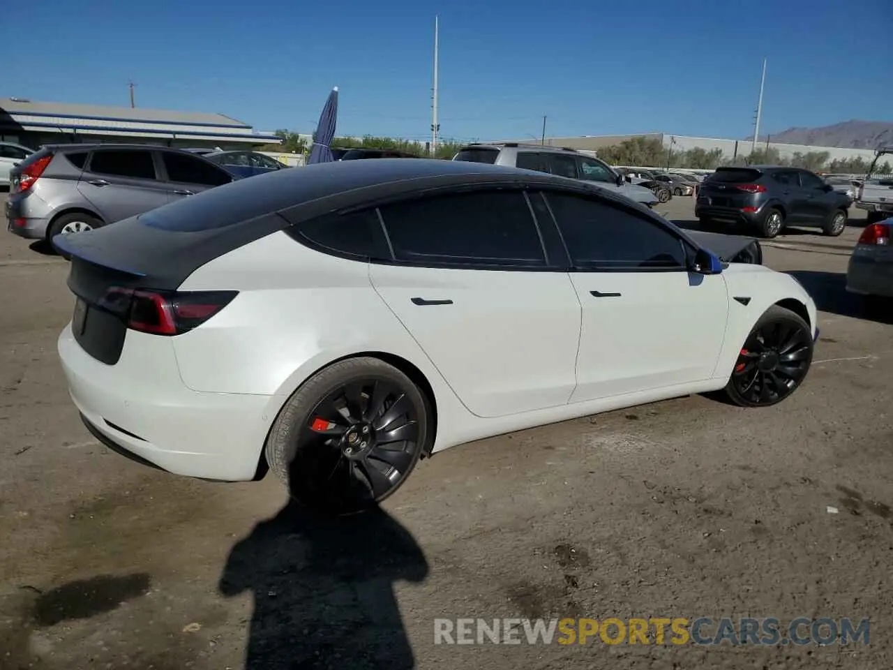 3 fotografías del automóvil dañado 5YJ3E1ECXNF125846 TESLA MODEL 3 2022