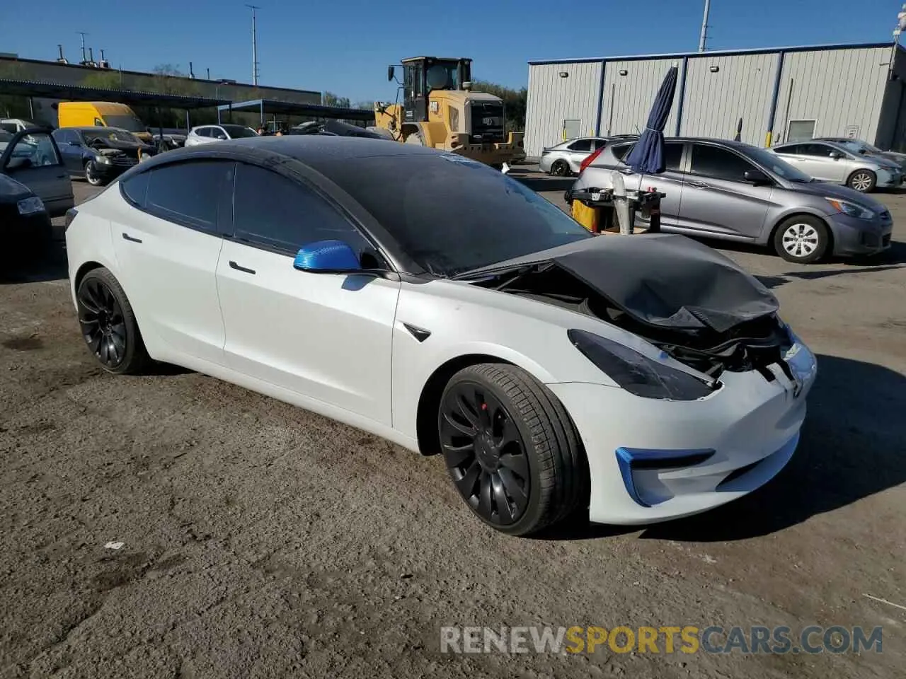 4 fotografías del automóvil dañado 5YJ3E1ECXNF125846 TESLA MODEL 3 2022