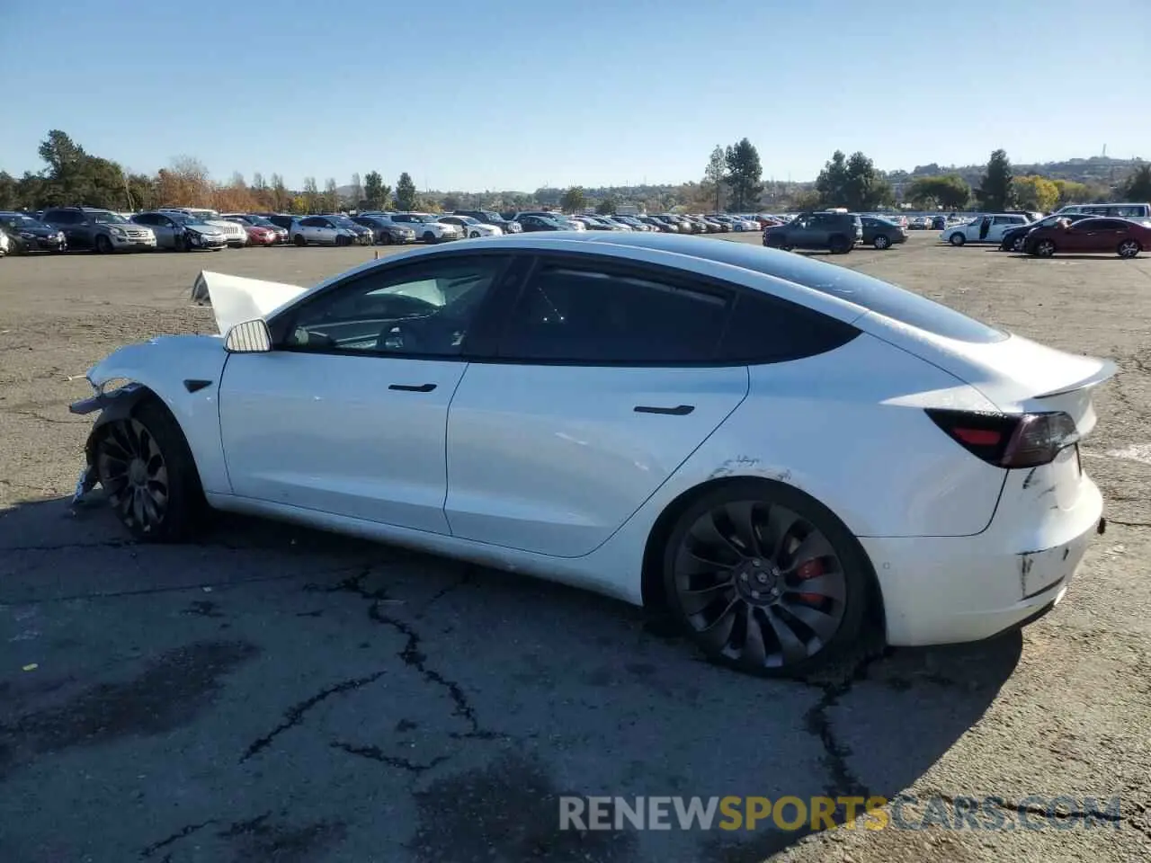 2 fotografías del automóvil dañado 5YJ3E1ECXNF266786 TESLA MODEL 3 2022