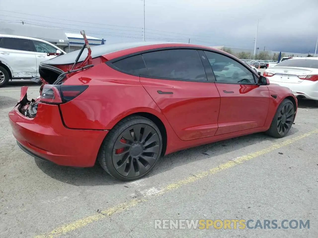 3 fotografías del automóvil dañado 5YJ3E1ECXNF295947 TESLA MODEL 3 2022