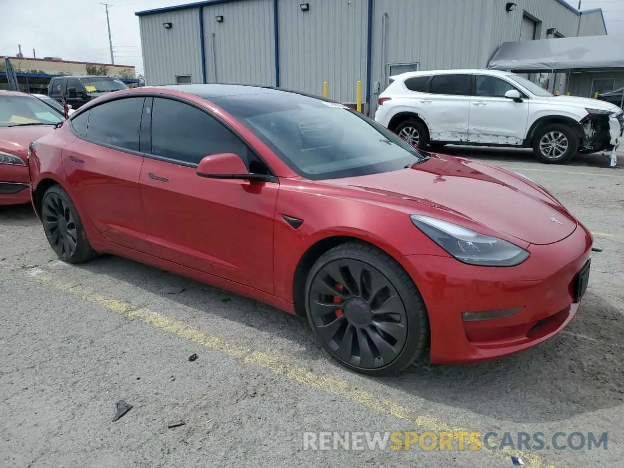 4 fotografías del automóvil dañado 5YJ3E1ECXNF295947 TESLA MODEL 3 2022