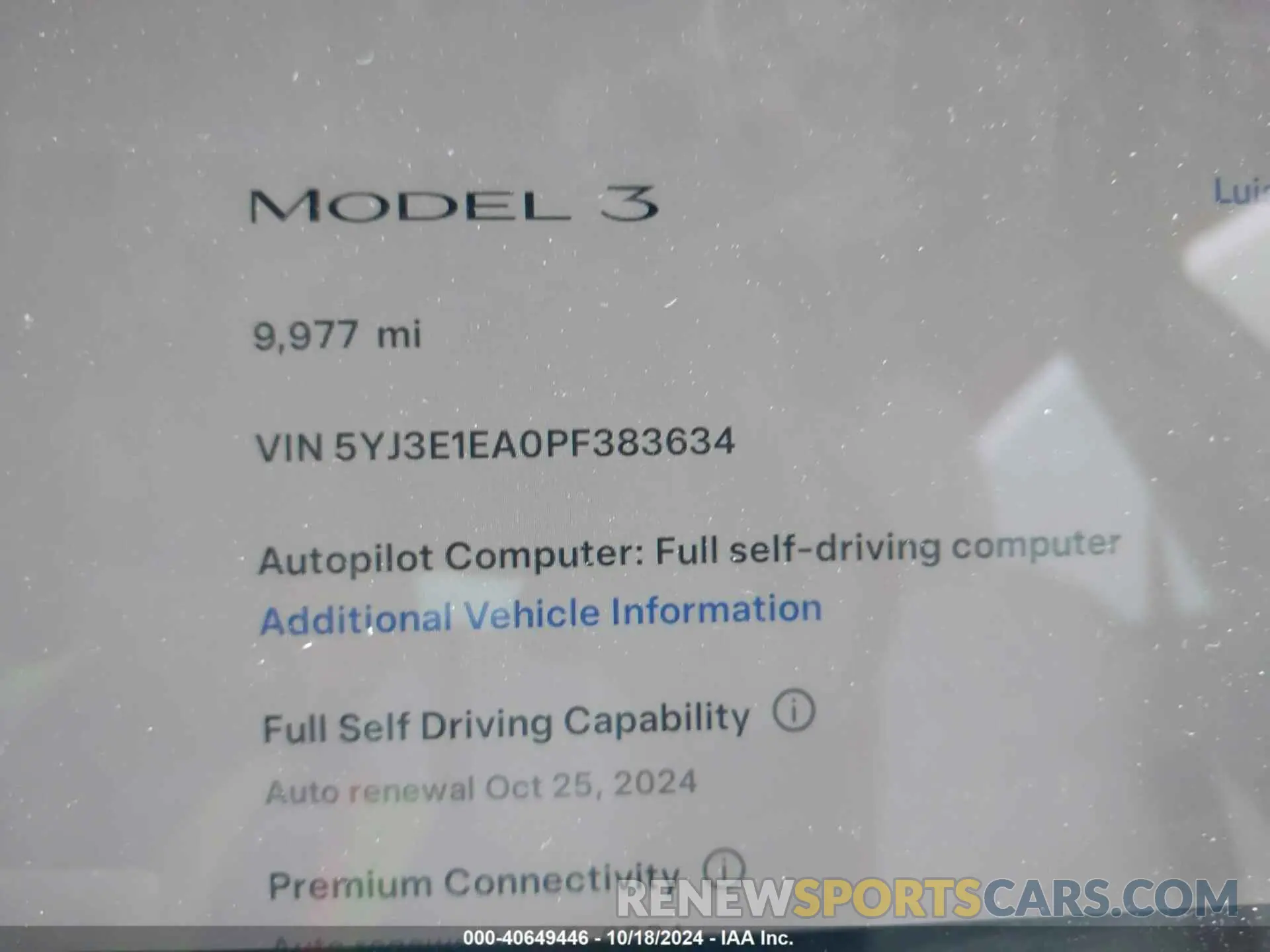 14 fotografías del automóvil dañado 5YJ3E1EA0PF383634 TESLA MODEL 3 2023