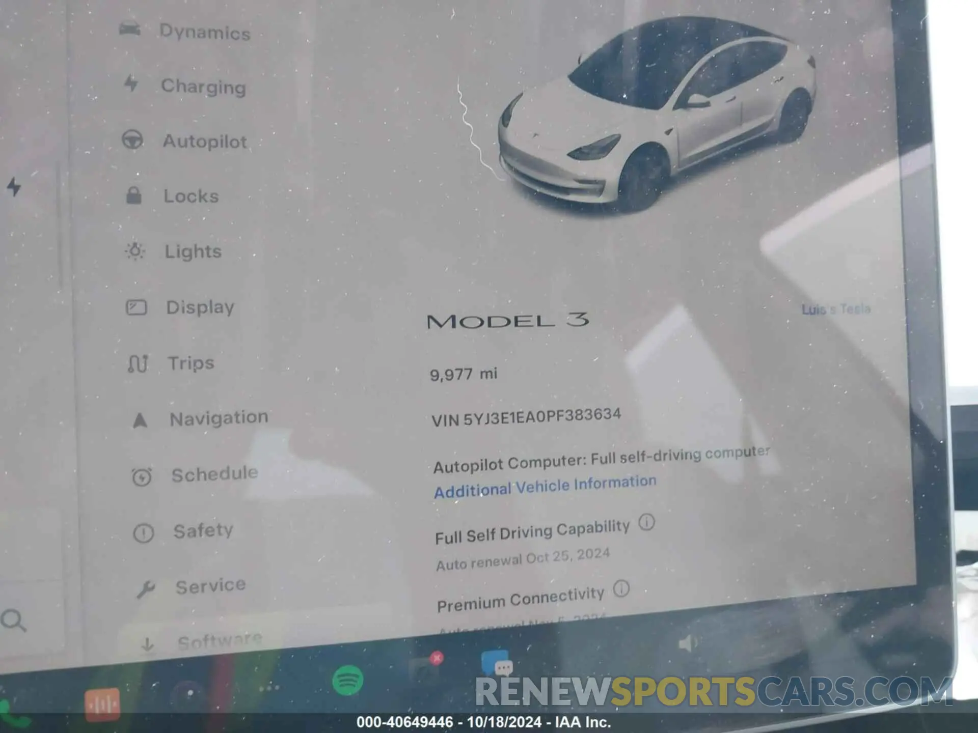 7 fotografías del automóvil dañado 5YJ3E1EA0PF383634 TESLA MODEL 3 2023