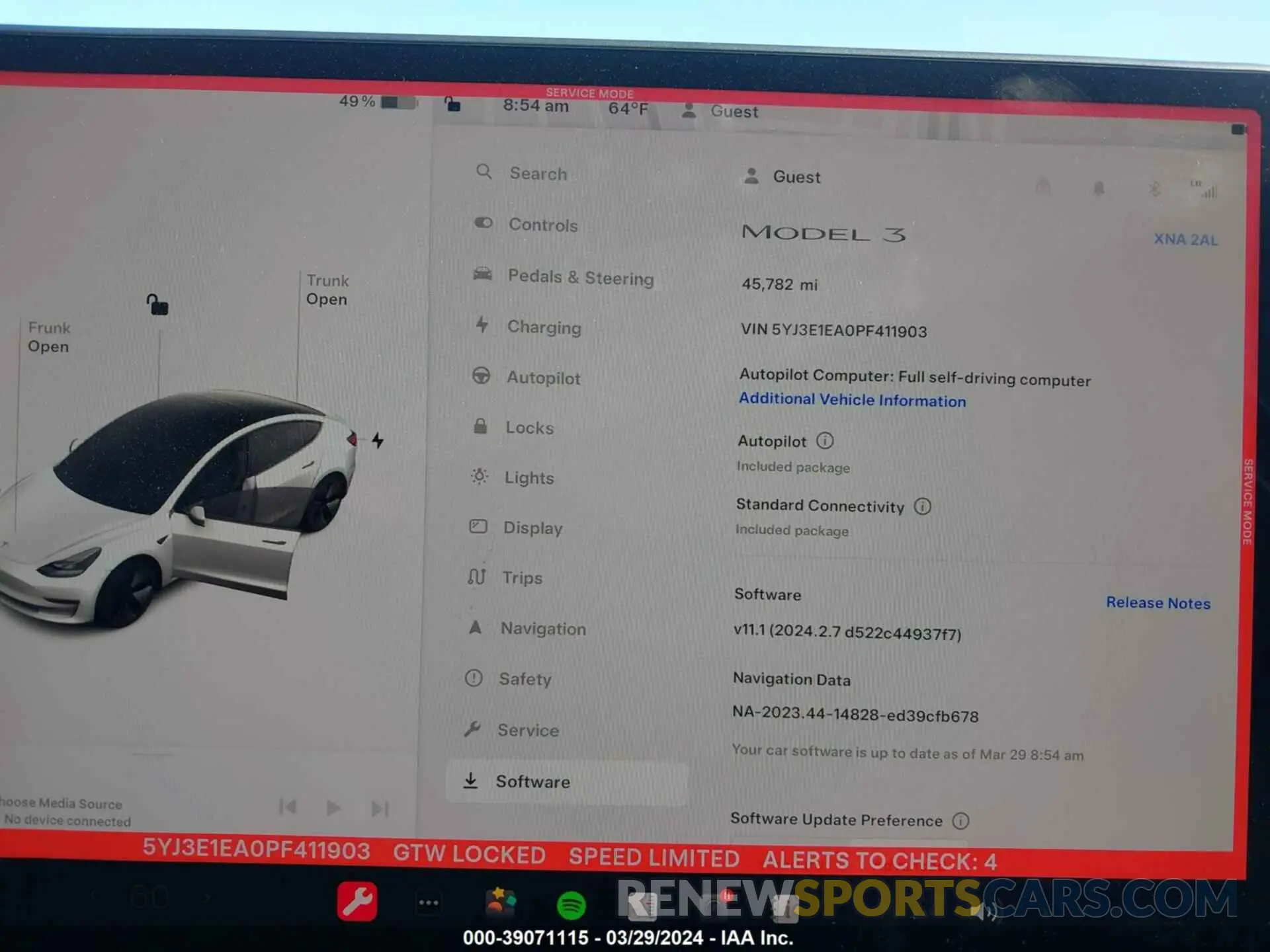 7 fotografías del automóvil dañado 5YJ3E1EA0PF411903 TESLA MODEL 3 2023