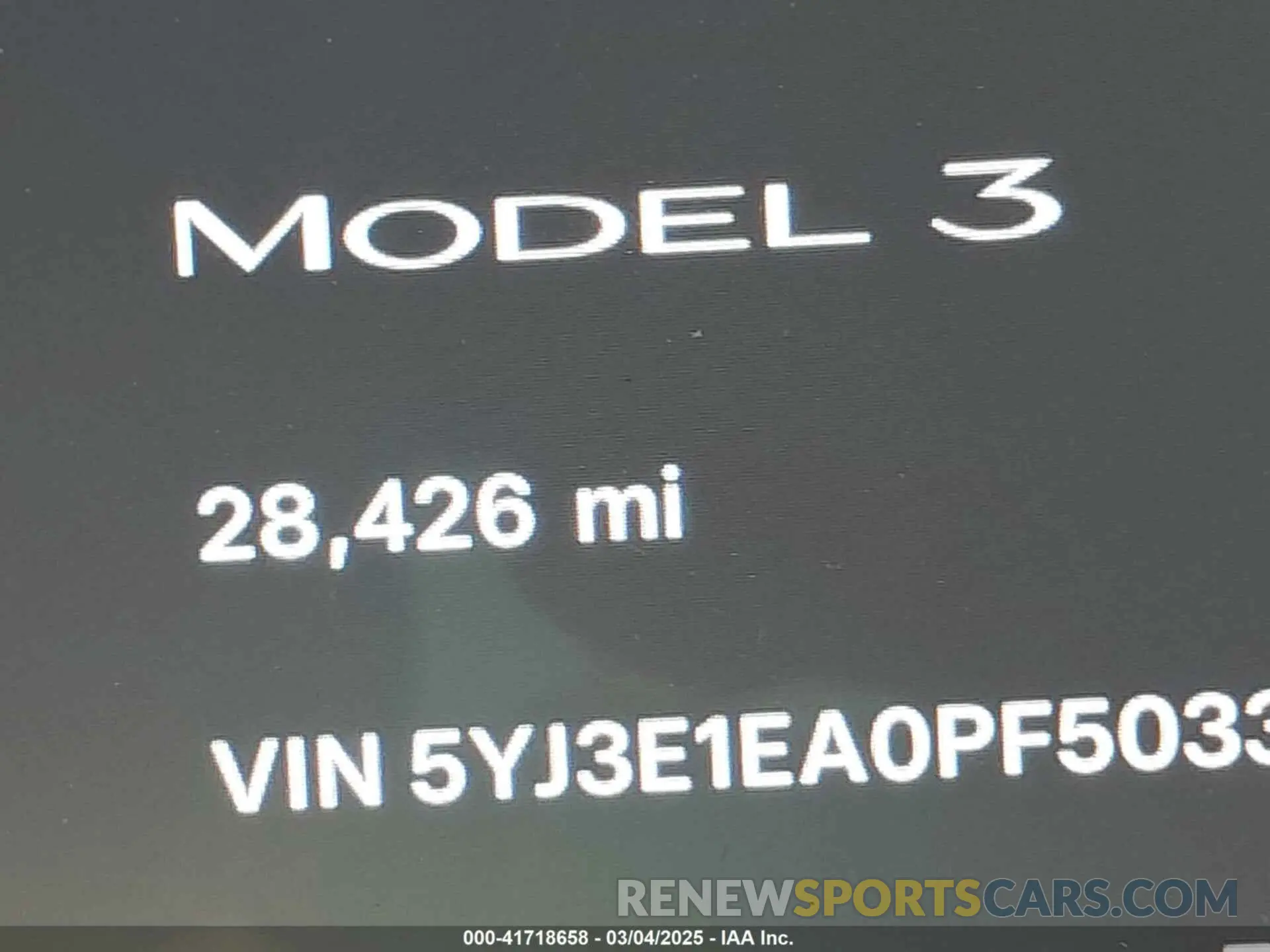15 fotografías del automóvil dañado 5YJ3E1EA0PF503352 TESLA MODEL 3 2023