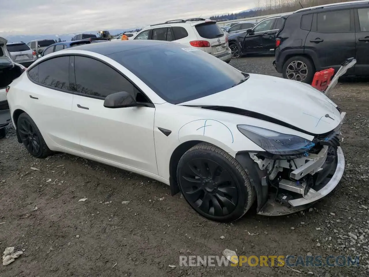 4 fotografías del automóvil dañado 5YJ3E1EA0PF577919 TESLA MODEL 3 2023