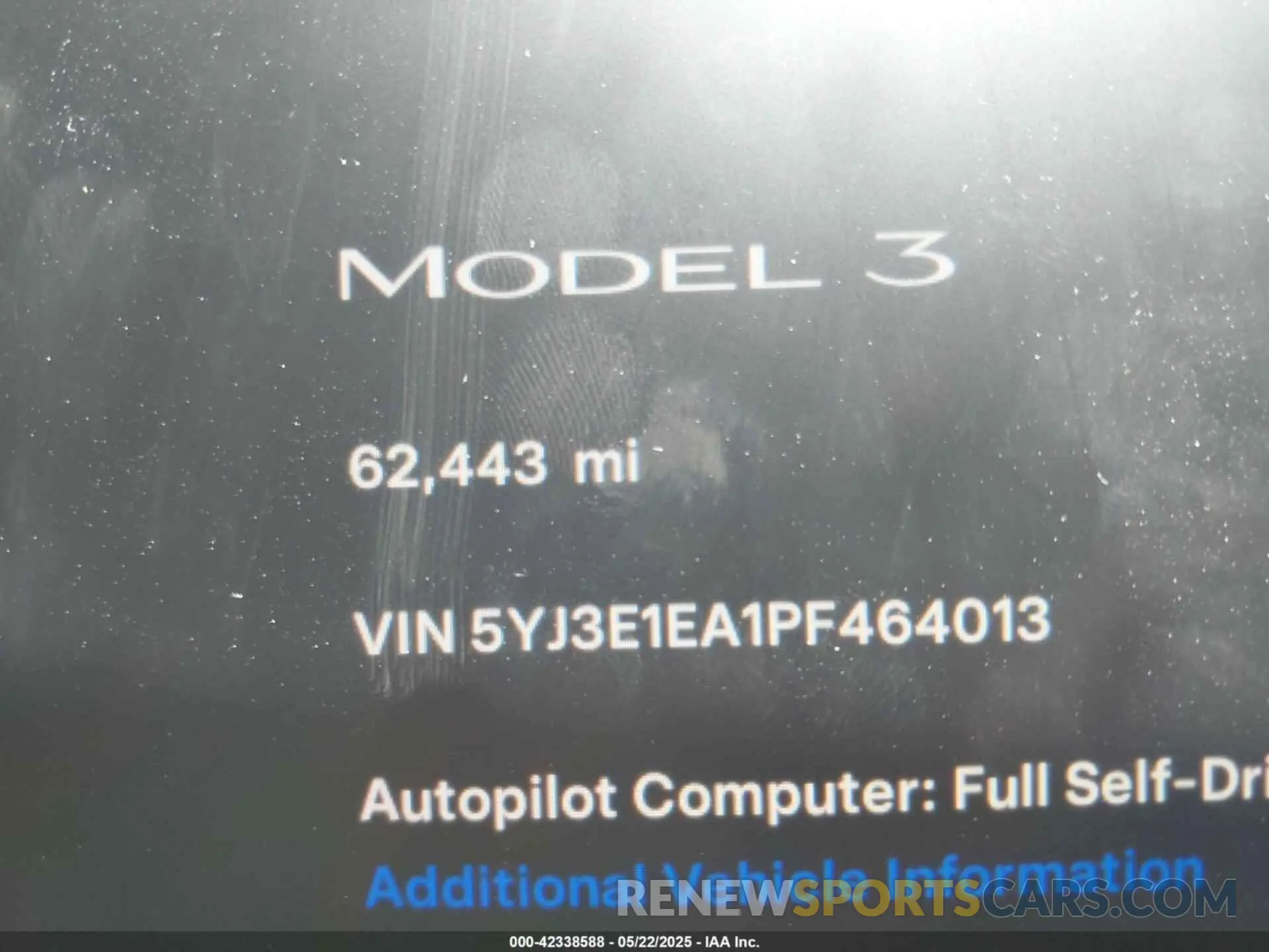 15 fotografías del automóvil dañado 5YJ3E1EA1PF464013 TESLA MODEL 3 2023