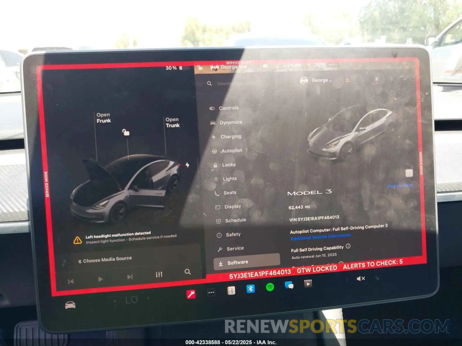 7 fotografías del automóvil dañado 5YJ3E1EA1PF464013 TESLA MODEL 3 2023