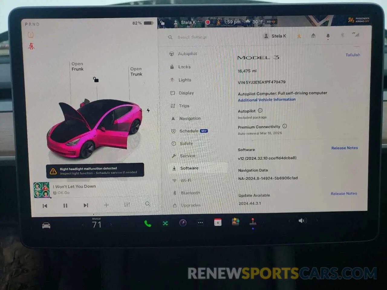 9 fotografías del automóvil dañado 5YJ3E1EA1PF479479 TESLA MODEL 3 2023