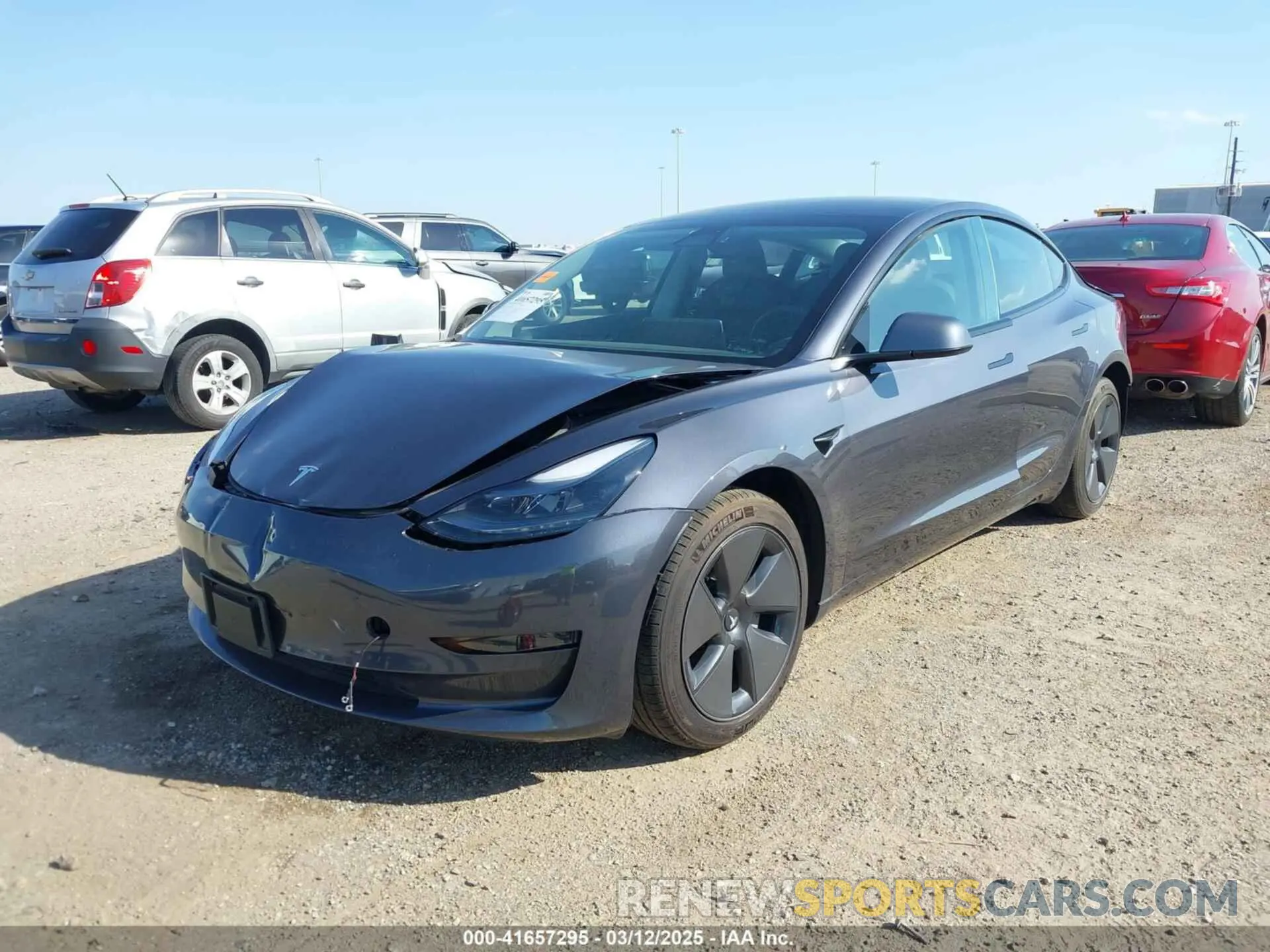 2 fotografías del automóvil dañado 5YJ3E1EA1PF576780 TESLA MODEL 3 2023