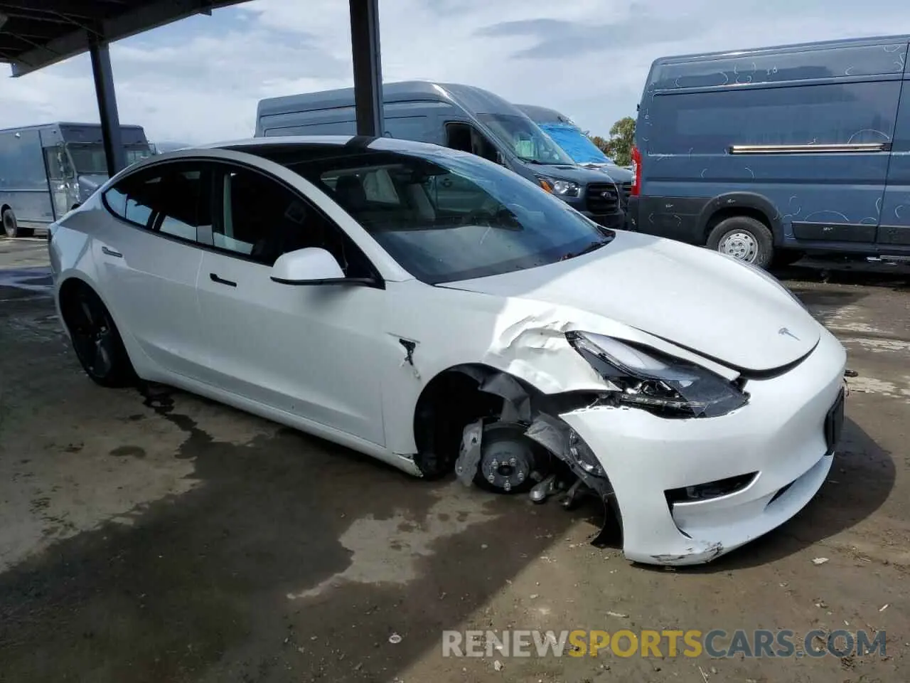 4 fotografías del automóvil dañado 5YJ3E1EA1PF646441 TESLA MODEL 3 2023