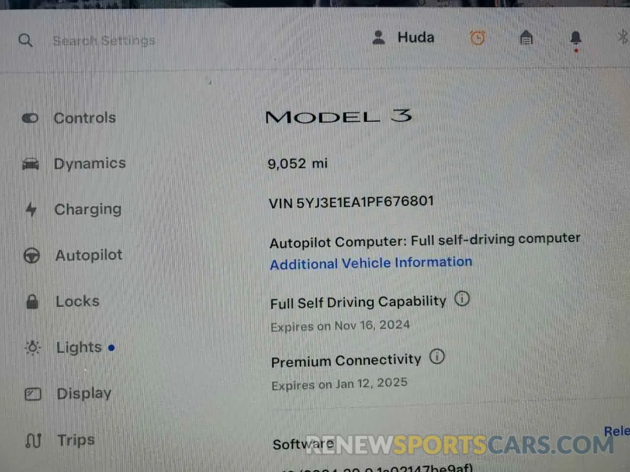 9 fotografías del automóvil dañado 5YJ3E1EA1PF676801 TESLA MODEL 3 2023