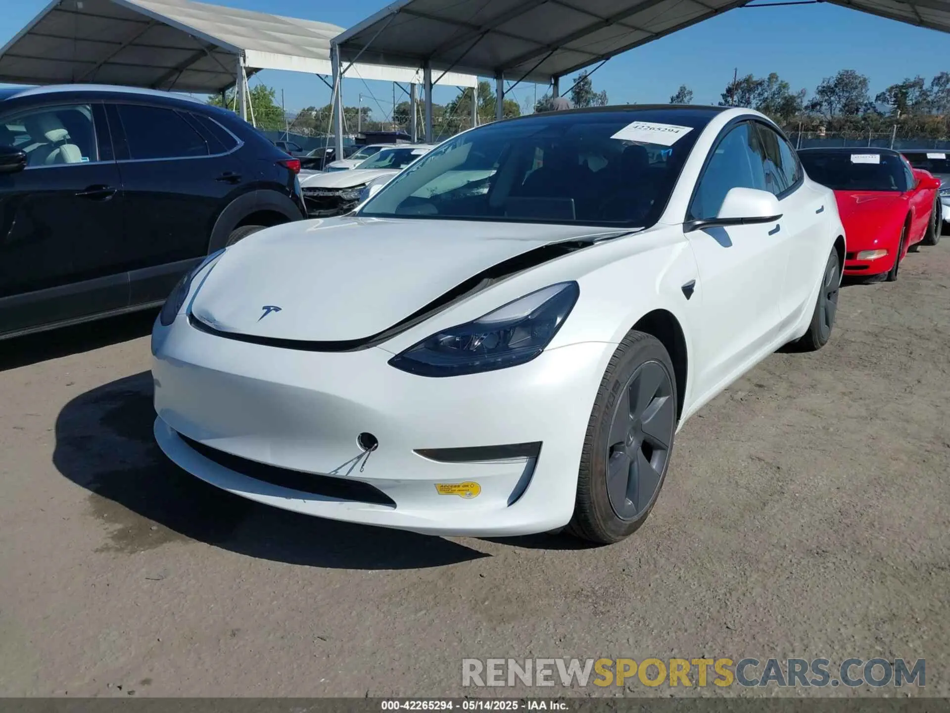2 fotografías del automóvil dañado 5YJ3E1EA2PF410378 TESLA MODEL 3 2023