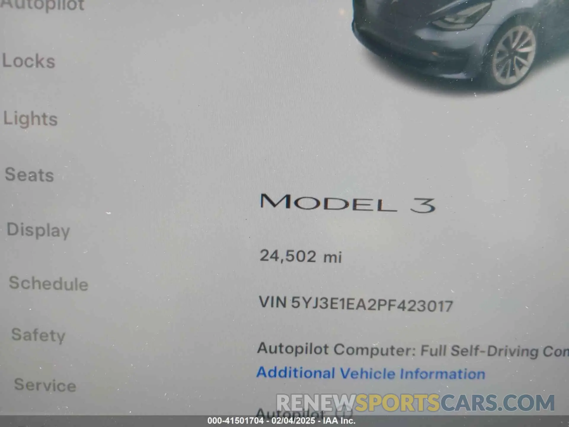 7 fotografías del automóvil dañado 5YJ3E1EA2PF423017 TESLA MODEL 3 2023