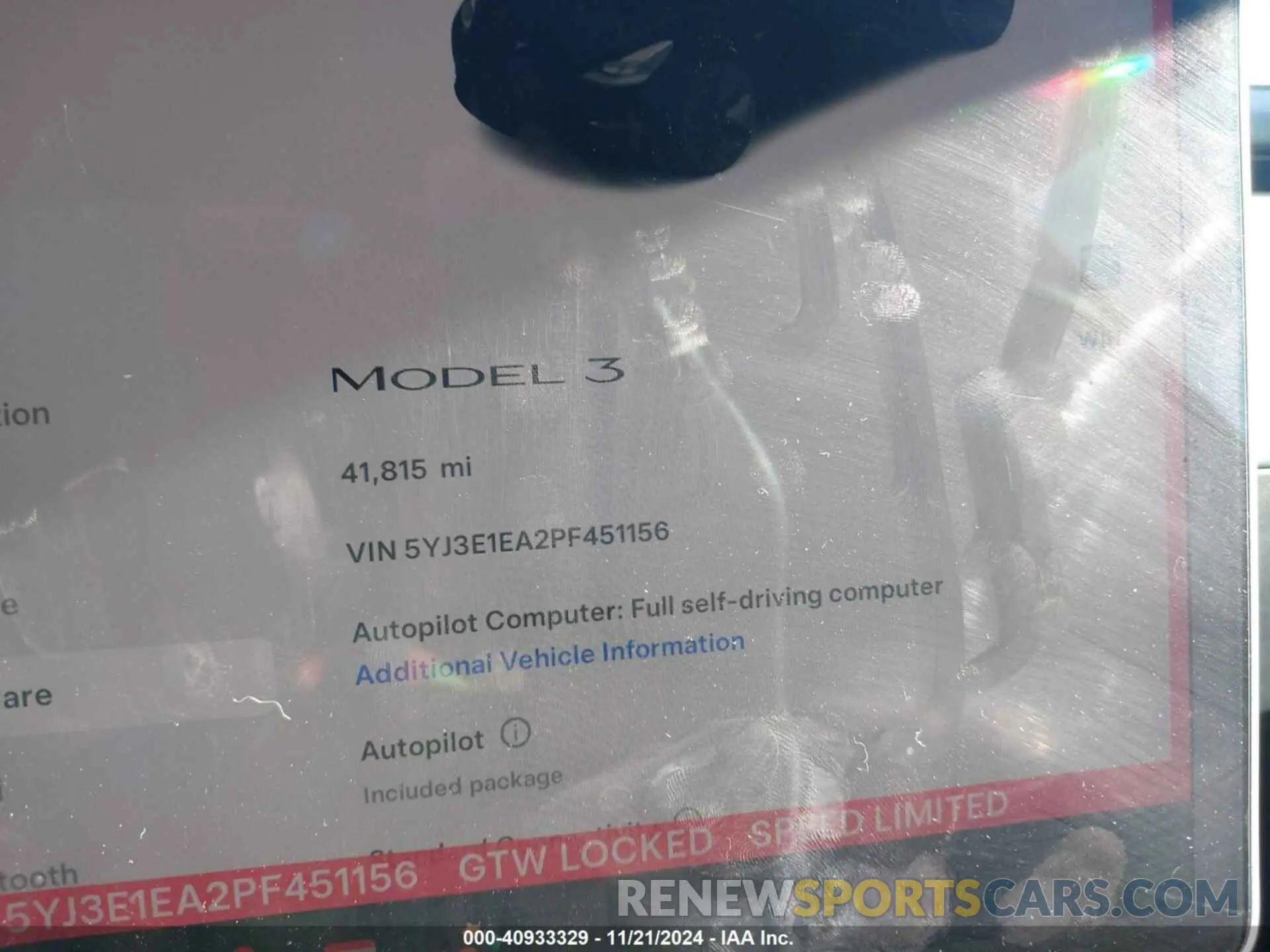 15 fotografías del automóvil dañado 5YJ3E1EA2PF451156 TESLA MODEL 3 2023