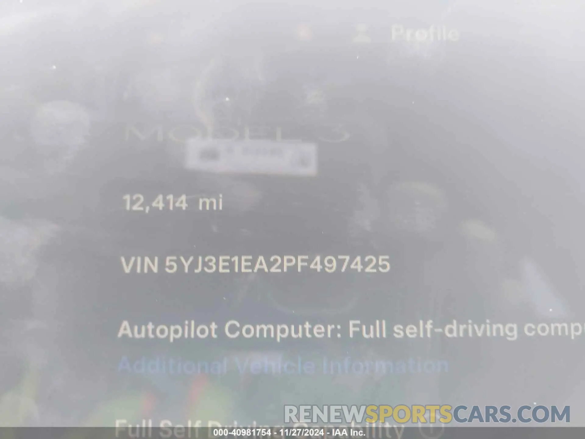 15 fotografías del automóvil dañado 5YJ3E1EA2PF497425 TESLA MODEL 3 2023