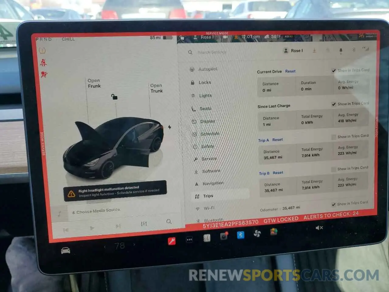 9 fotografías del automóvil dañado 5YJ3E1EA2PF563570 TESLA MODEL 3 2023