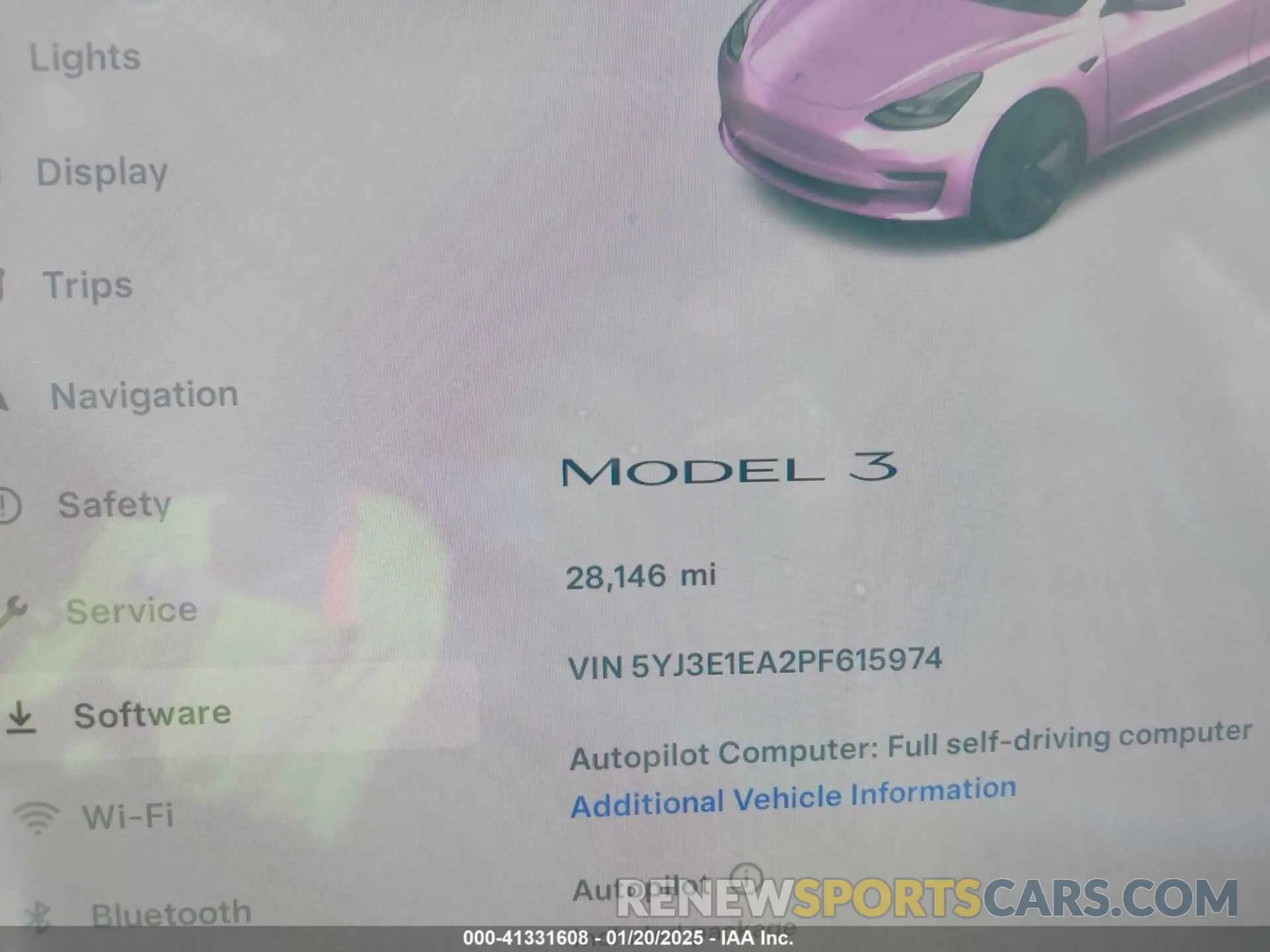 7 fotografías del automóvil dañado 5YJ3E1EA2PF615974 TESLA MODEL 3 2023