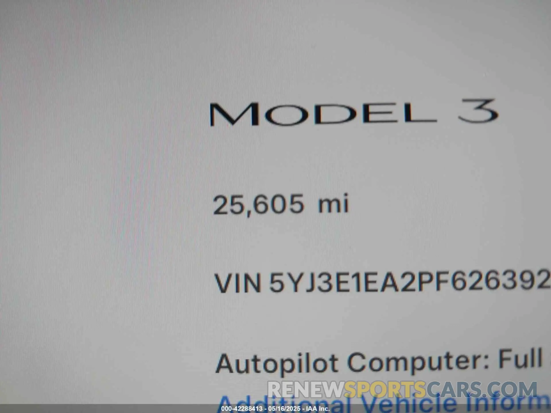 15 fotografías del automóvil dañado 5YJ3E1EA2PF626392 TESLA MODEL 3 2023