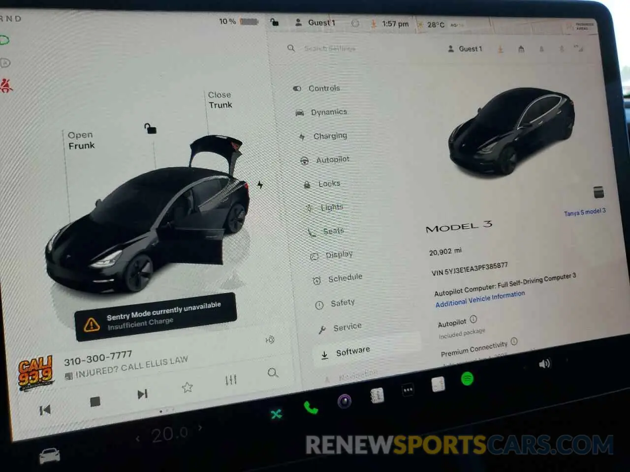 9 fotografías del automóvil dañado 5YJ3E1EA3PF385877 TESLA MODEL 3 2023