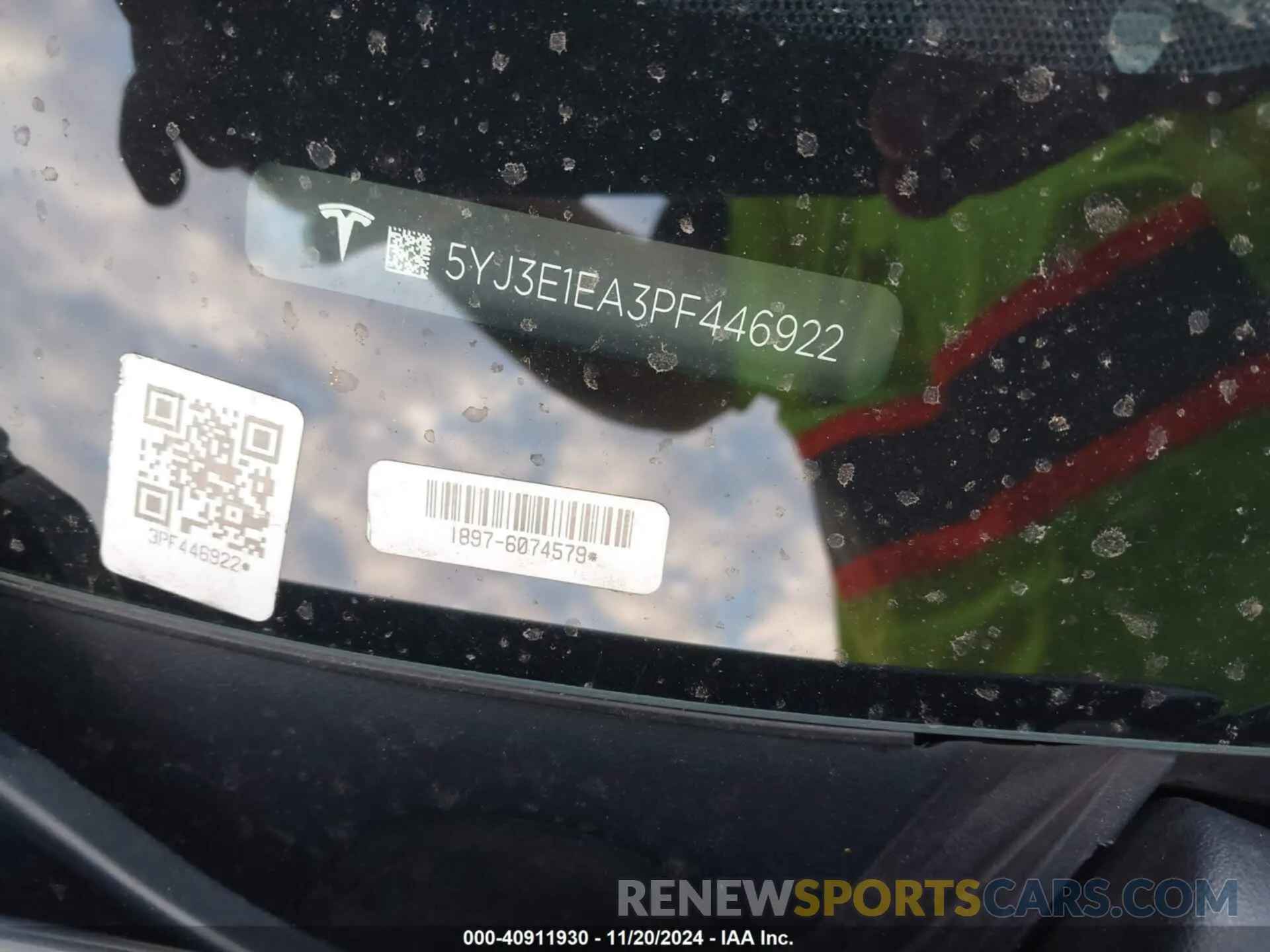 8 fotografías del automóvil dañado 5YJ3E1EA3PF446922 TESLA MODEL 3 2023