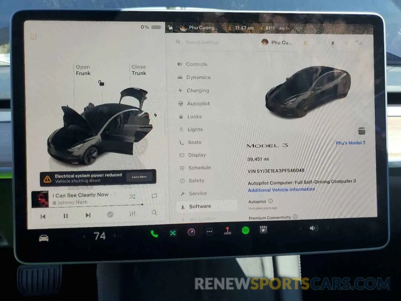 9 fotografías del automóvil dañado 5YJ3E1EA3PF546048 TESLA MODEL 3 2023