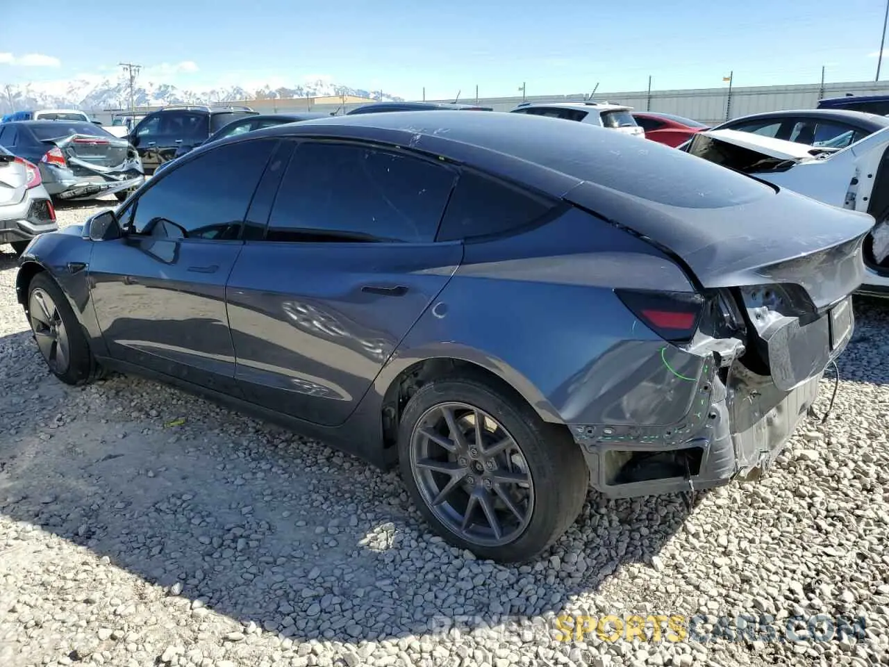 2 fotografías del automóvil dañado 5YJ3E1EA3PF575503 TESLA MODEL 3 2023
