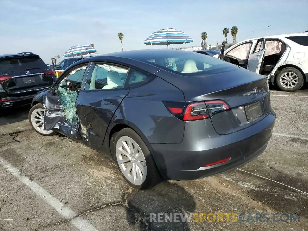 2 fotografías del automóvil dañado 5YJ3E1EA3PF638910 TESLA MODEL 3 2023