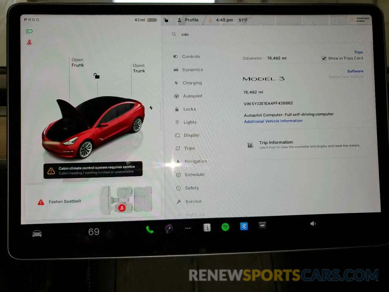9 fotografías del automóvil dañado 5YJ3E1EA4PF438862 TESLA MODEL 3 2023