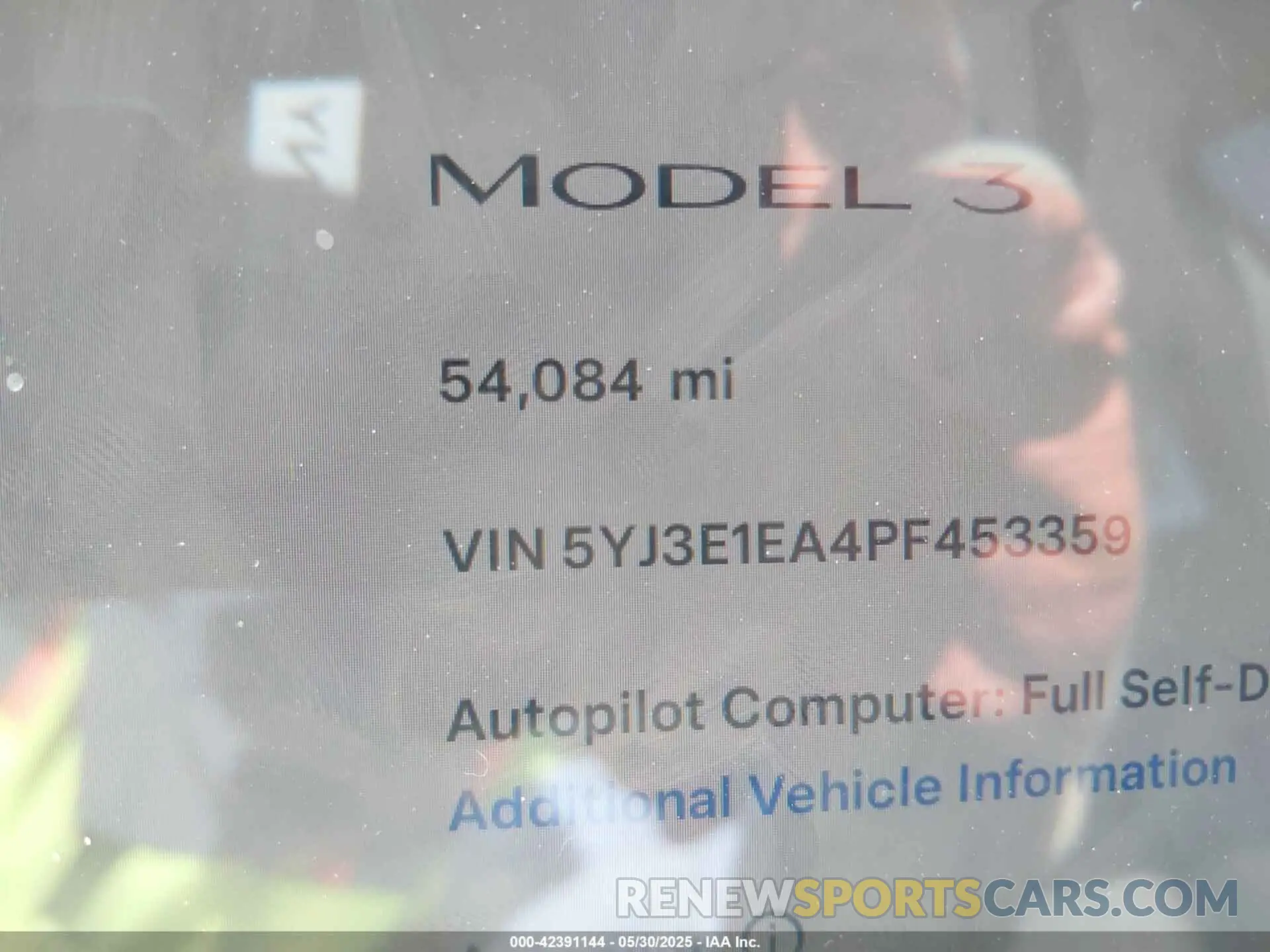 7 fotografías del automóvil dañado 5YJ3E1EA4PF453359 TESLA MODEL 3 2023