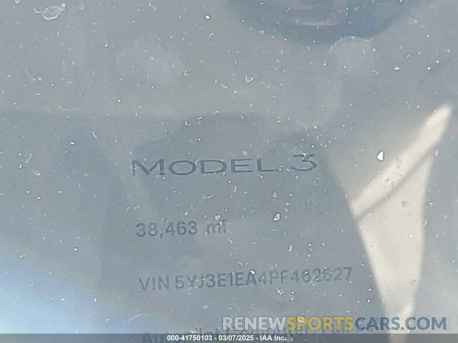 7 fotografías del automóvil dañado 5YJ3E1EA4PF462627 TESLA MODEL 3 2023