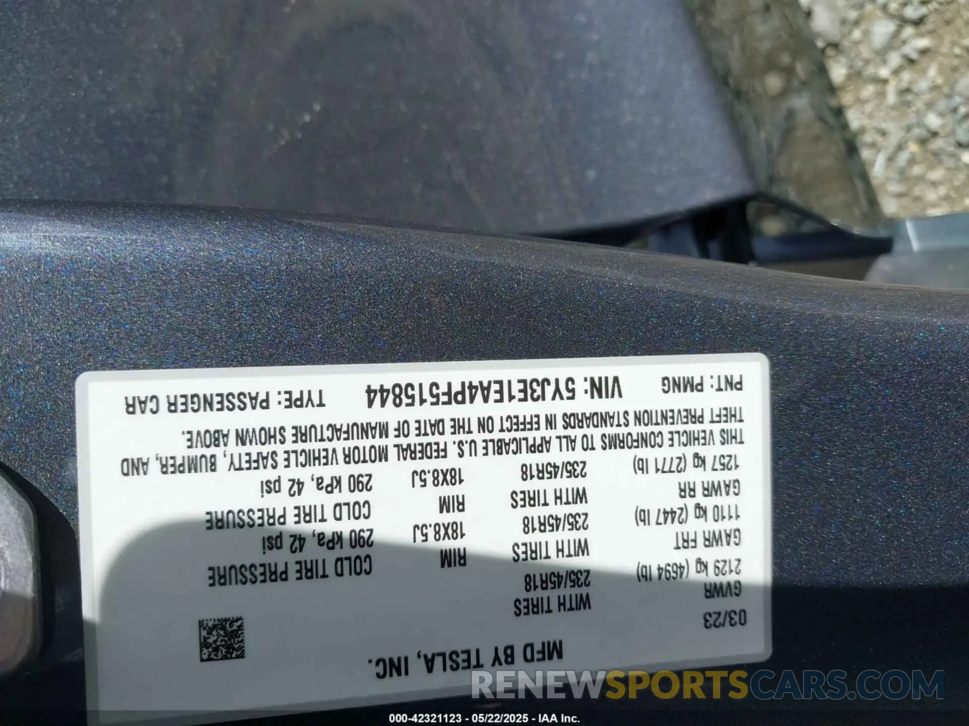 9 fotografías del automóvil dañado 5YJ3E1EA4PF515844 TESLA MODEL 3 2023