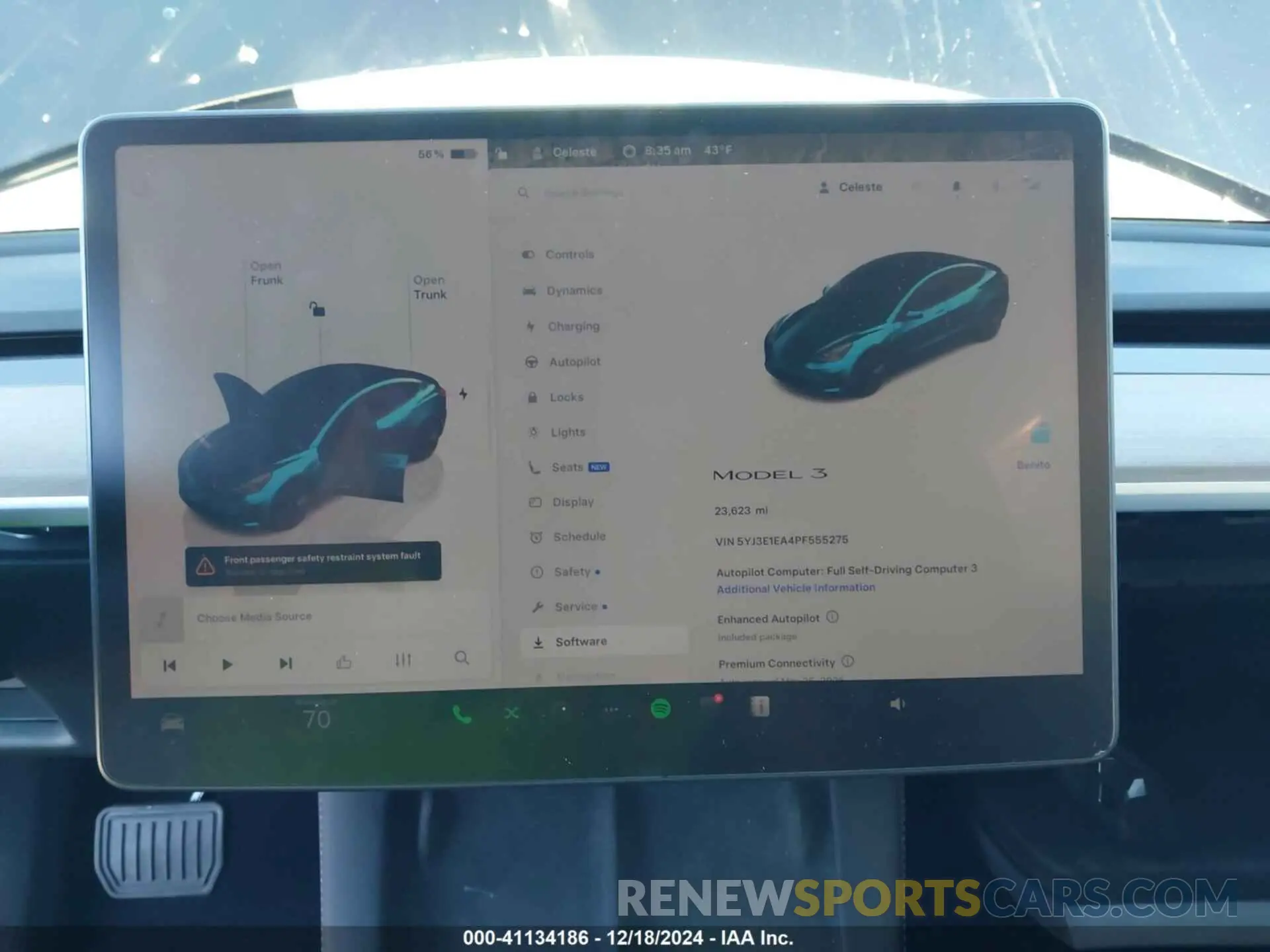 19 fotografías del automóvil dañado 5YJ3E1EA4PF555275 TESLA MODEL 3 2023