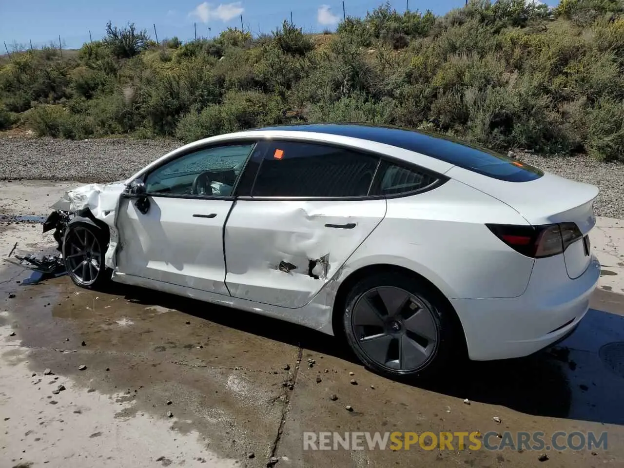 2 fotografías del automóvil dañado 5YJ3E1EA4PF571248 TESLA MODEL 3 2023