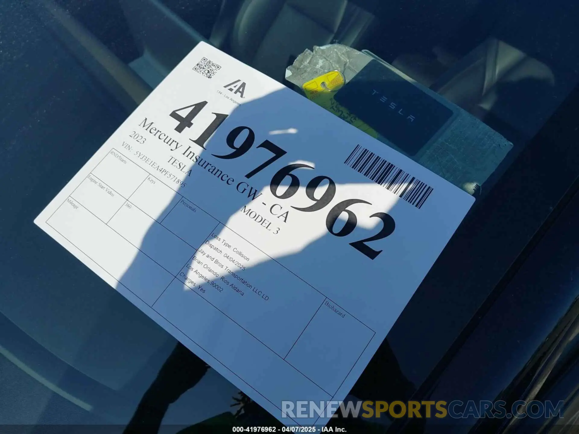 19 fotografías del automóvil dañado 5YJ3E1EA4PF571895 TESLA MODEL 3 2023