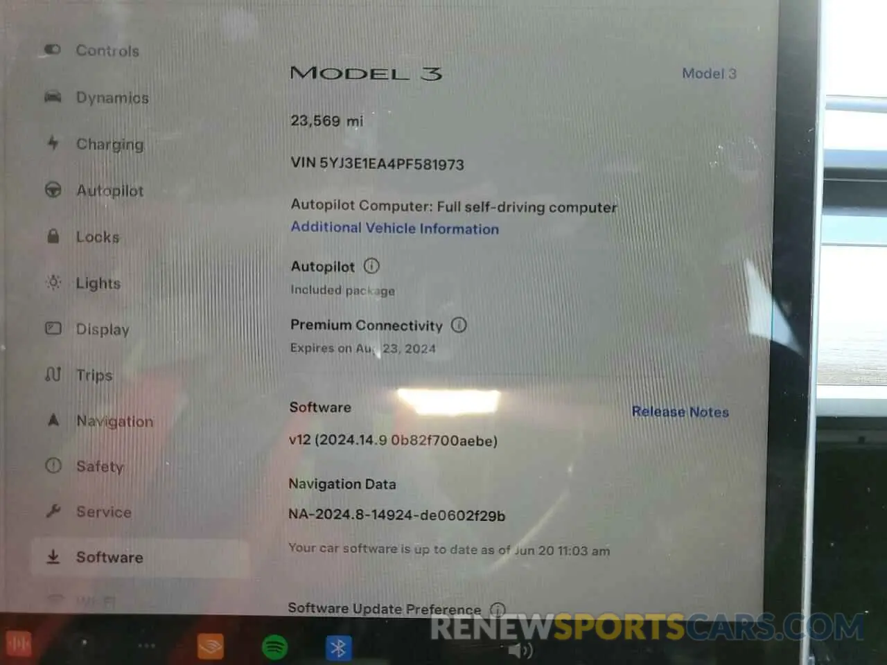 9 fotografías del automóvil dañado 5YJ3E1EA4PF581973 TESLA MODEL 3 2023