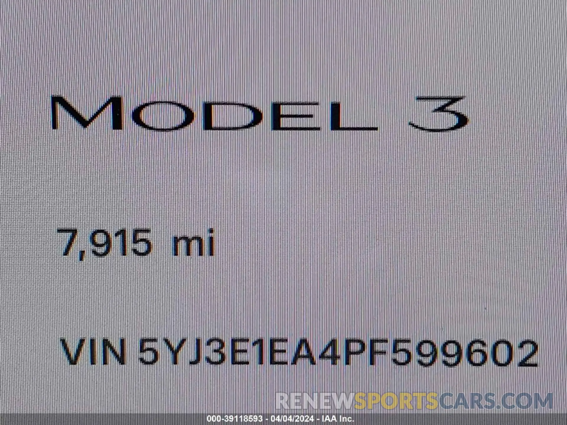 14 fotografías del automóvil dañado 5YJ3E1EA4PF599602 TESLA MODEL 3 2023
