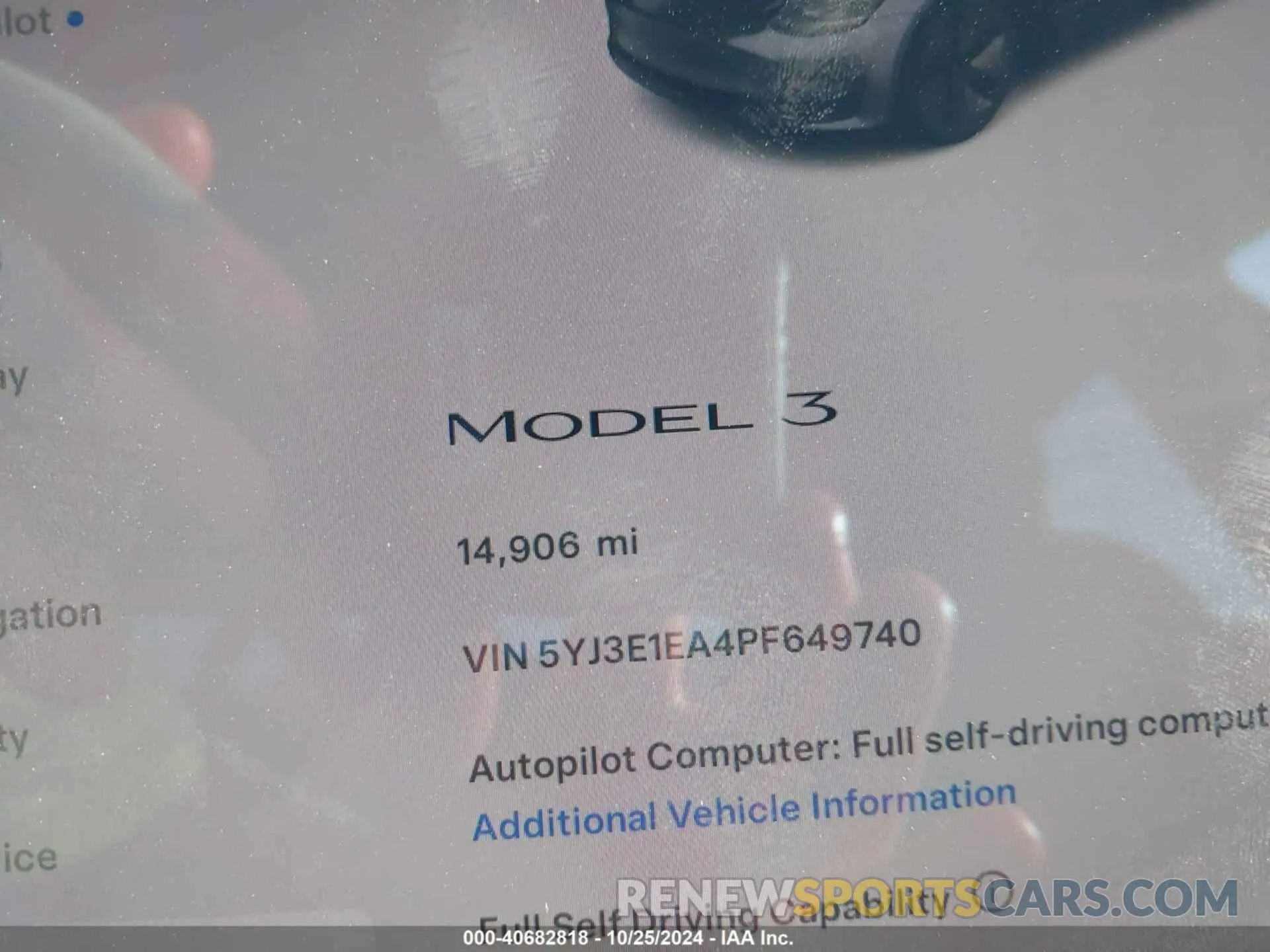 7 fotografías del automóvil dañado 5YJ3E1EA4PF649740 TESLA MODEL 3 2023